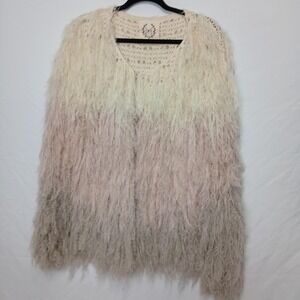 5B O/S Cardigan Shaggy boho cottage core fairy soft girl coquette hippie crochet